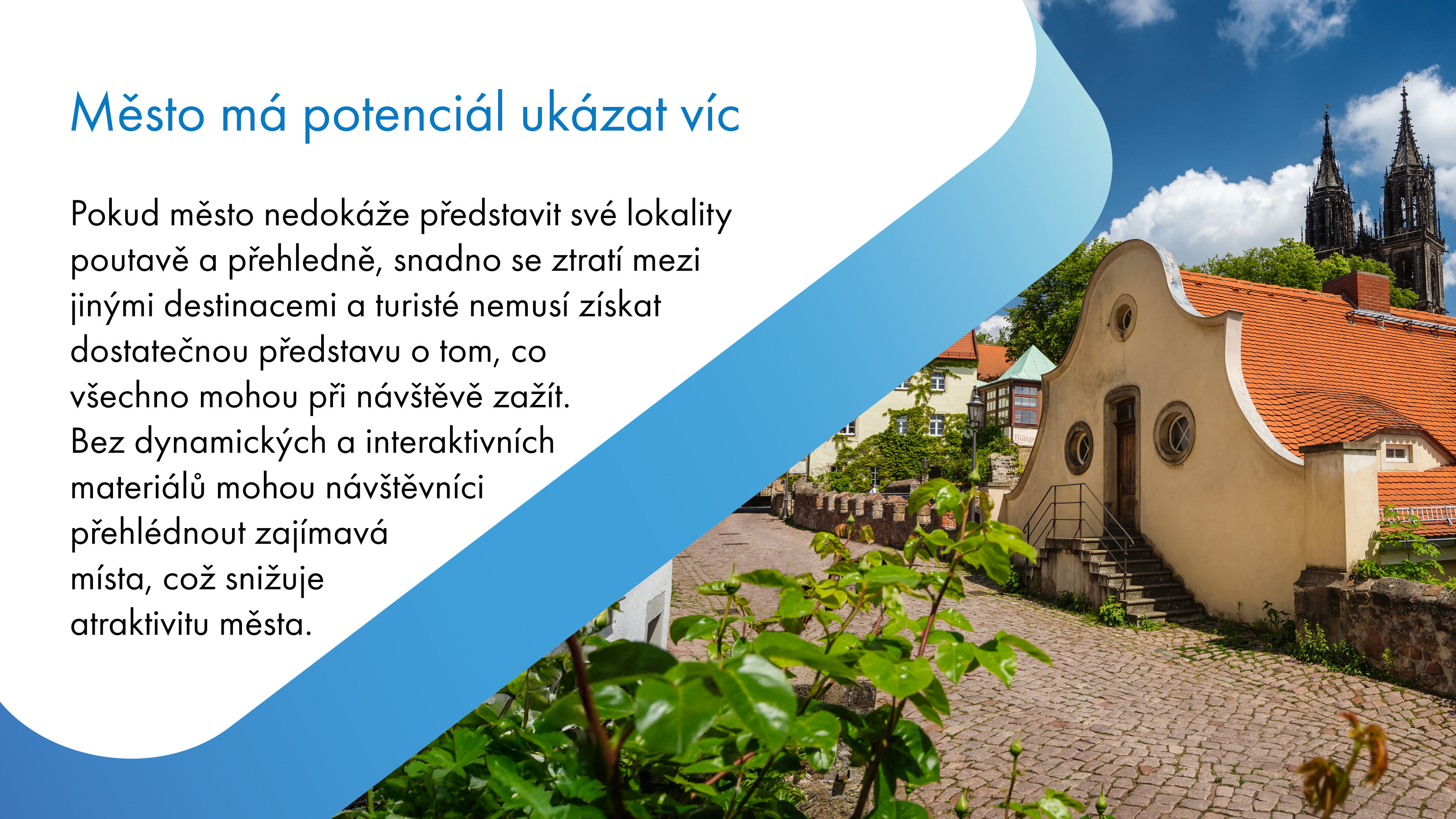 Panorama městského prostoru a okolními budovami zvyšuje zážitek z prohlížení a poskytuje návštěvníkům lepší představu o lokalitě.